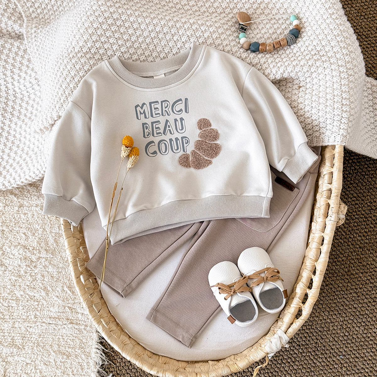 Baby Cookie Embroidered Long Sleeve Top and Pants Set Spring Autumn 6M-3 Years Old