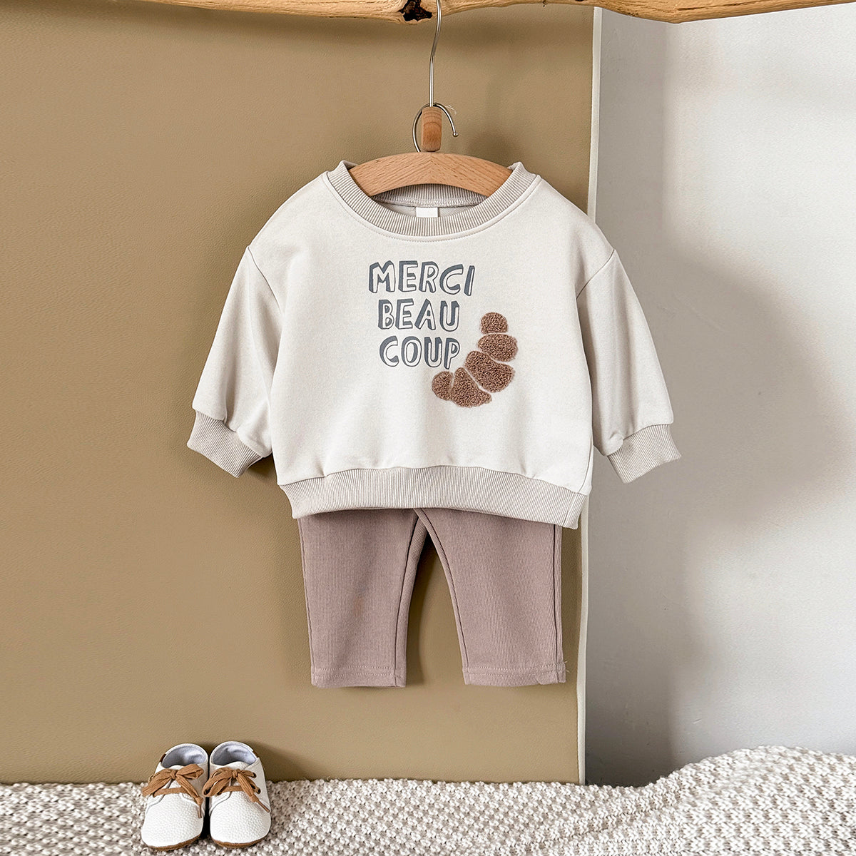 Baby Cookie Embroidered Long Sleeve Top and Pants Set Spring Autumn 6M-3 Years Old