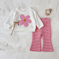 Baby Girl Applique Embroidered Long Sleeve Top and Pants Set Spring Autumn 0-3 Years Old
