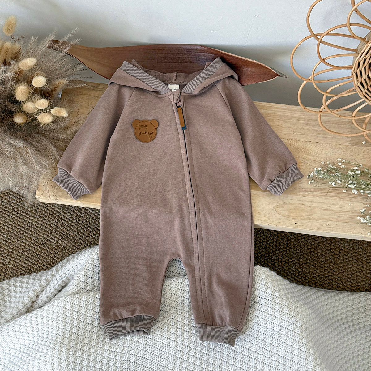 Baby Long Sleeve Cotton Blend Jumpsuit Spring Autumn Casual Romper 1-18 Months Old
