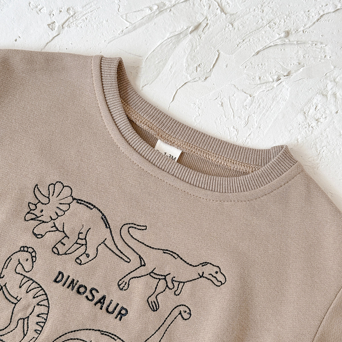 Baby Dinosaur Embroidered Cotton Blend Long Sleeve Romper 1-18Months