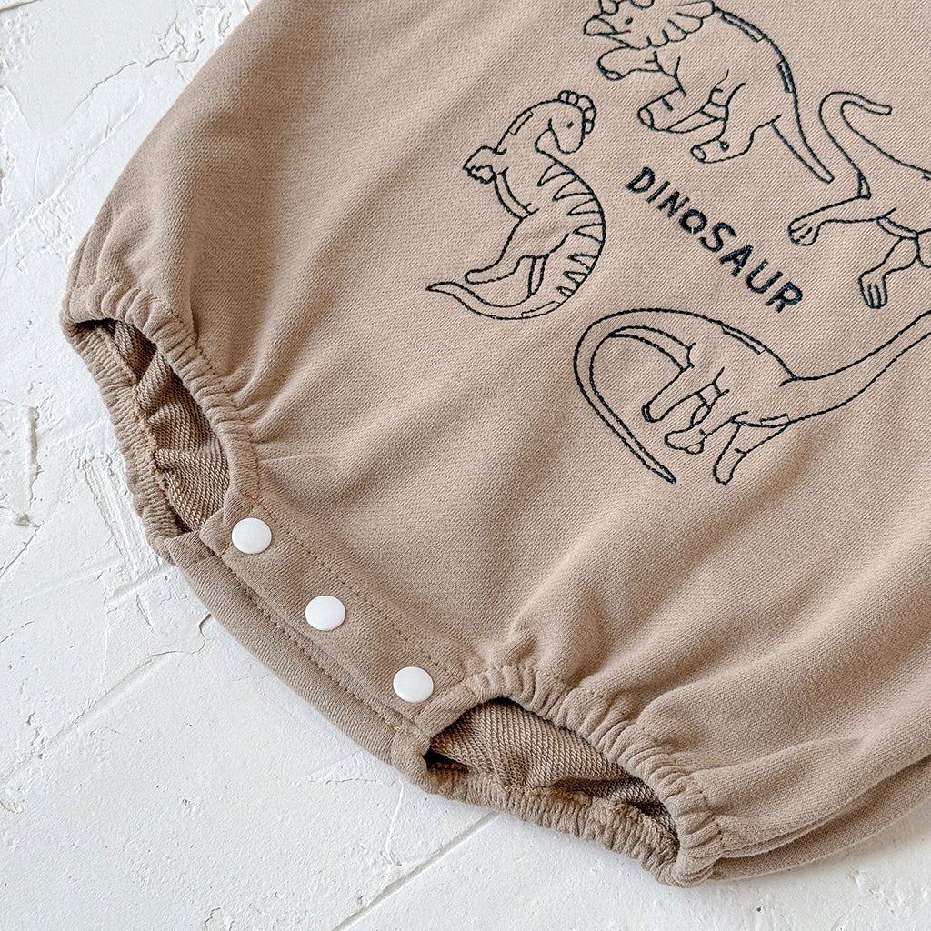 Baby Dinosaur Embroidered Cotton Blend Long Sleeve Romper 1-18Months