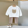Baby Bear Embroidered Long Sleeve Top and Pants Set Spring Autumn 6Months-3years