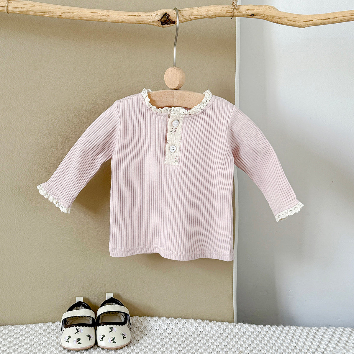 Baby Girls Cotton Ruffle Trim Long Sleeve T-Shirt Spring Autumn 6Months-7Years