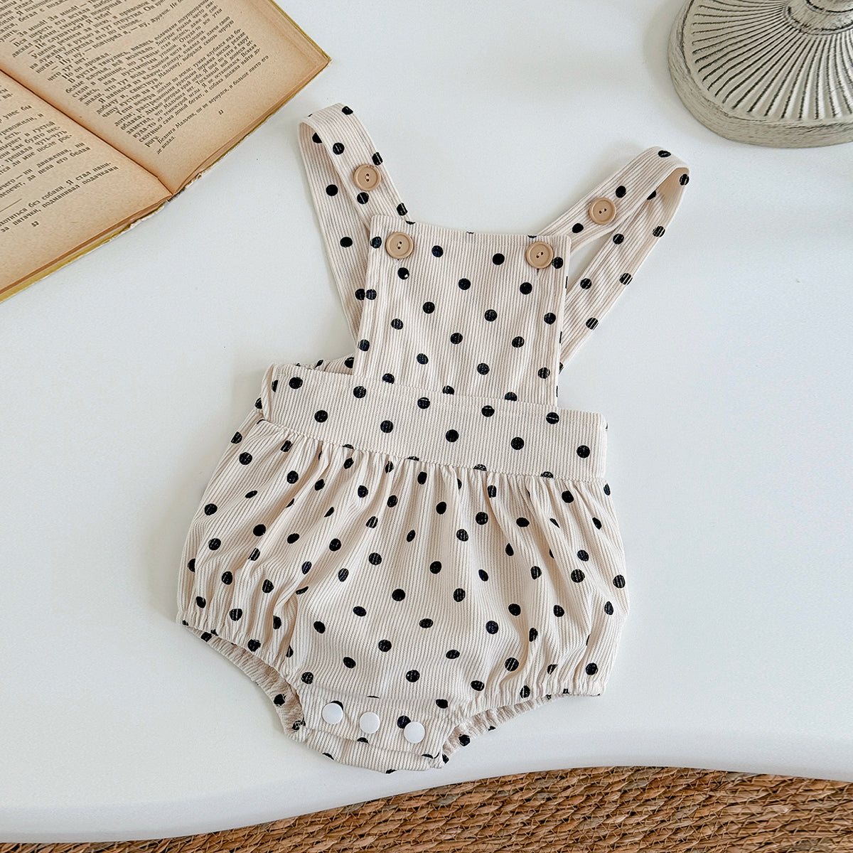 Baby Polka Dot Print Sleeveless Romper Spring Autumn Casual Outfit 0-18 Months Old