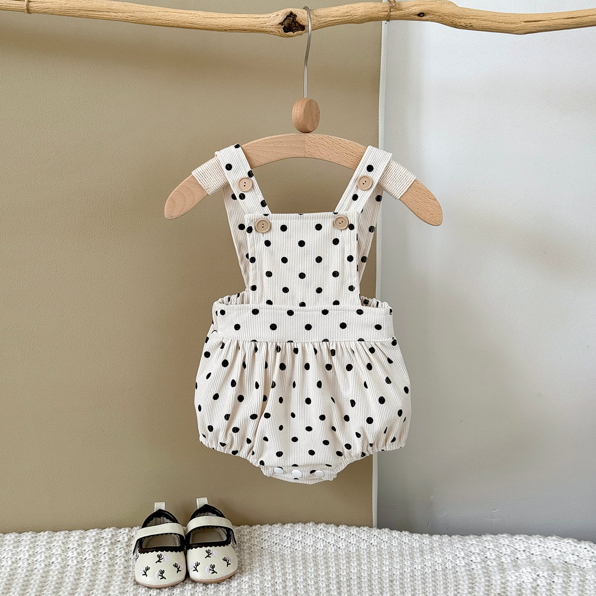 Baby Polka Dot Print Sleeveless Romper Spring Autumn Casual Outfit 0-18 Months Old