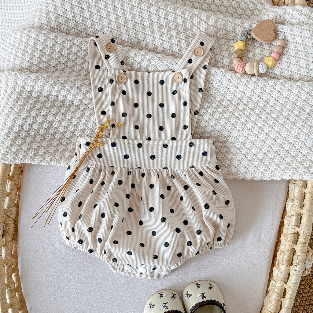 Baby Polka Dot Print Sleeveless Romper Spring Autumn Casual Outfit 0-18 Months Old