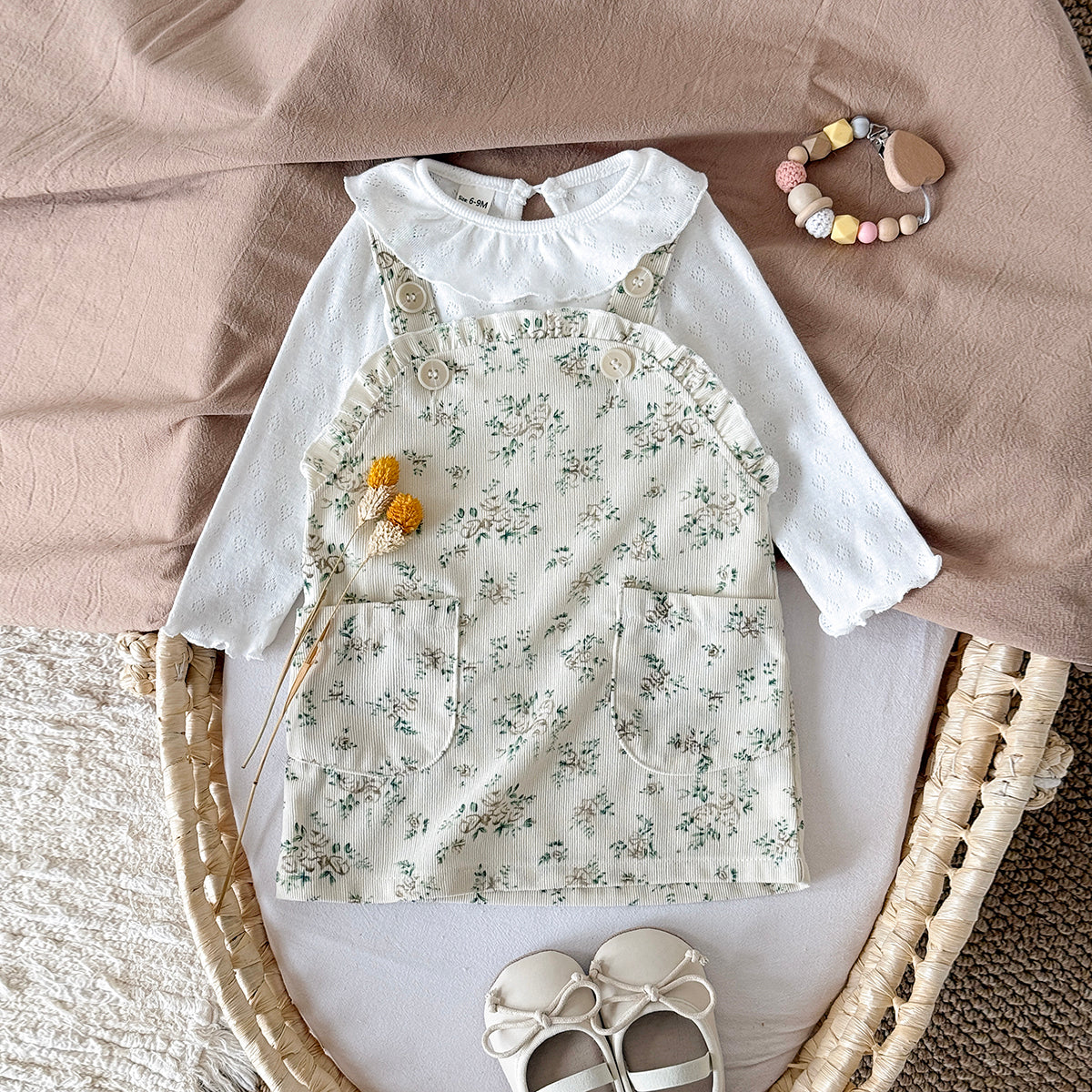 Baby Girls Printed Suspender Dress Set 6Months-3Years