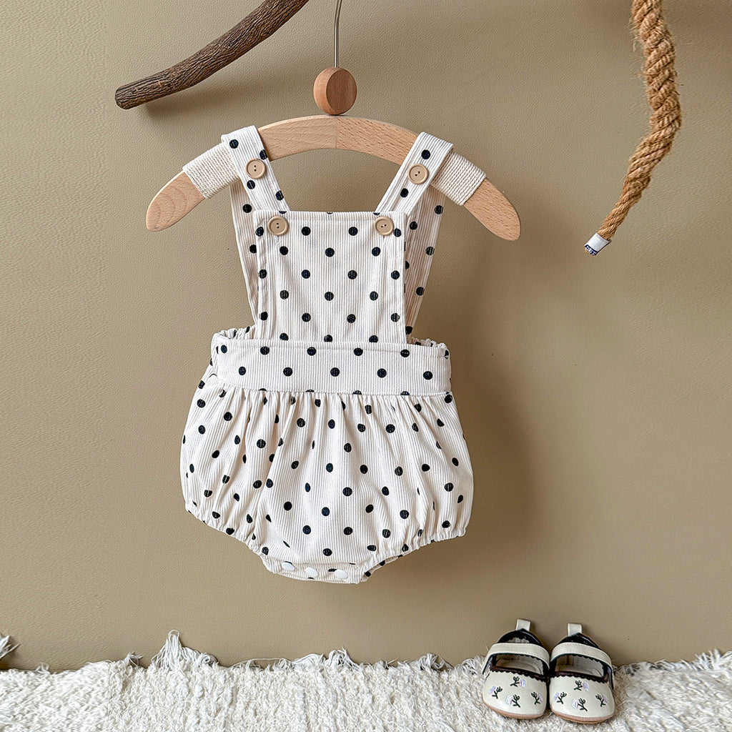 Baby Polka Dot Print Sleeveless Romper Spring Autumn Casual Outfit 0-18 Months Old