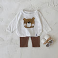 Baby Bear Print Cotton Blend Long Sleeve Top and Pants Outfit Set 6Months-3Years