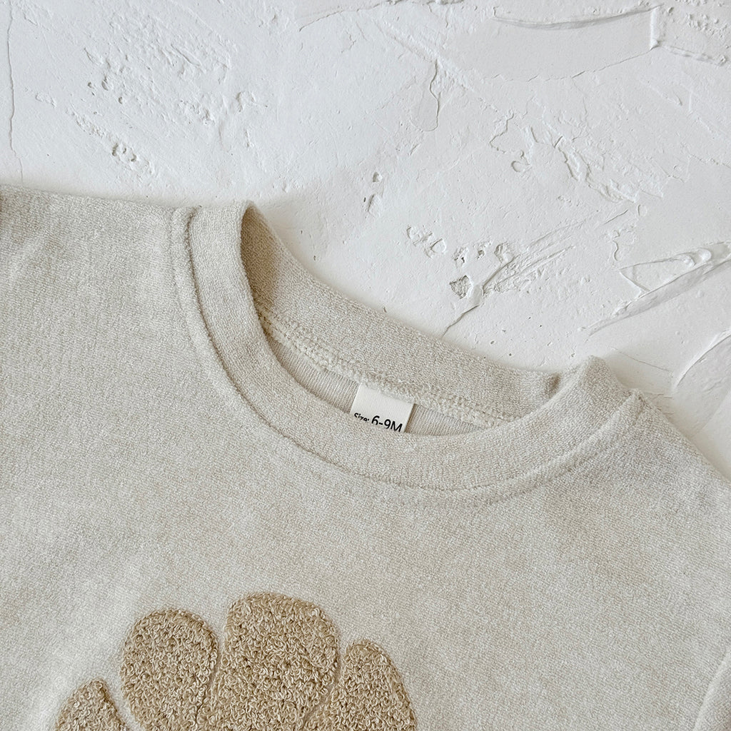Baby Croissant Embroidered Top and Pants Outfit Set 6Months-3Years