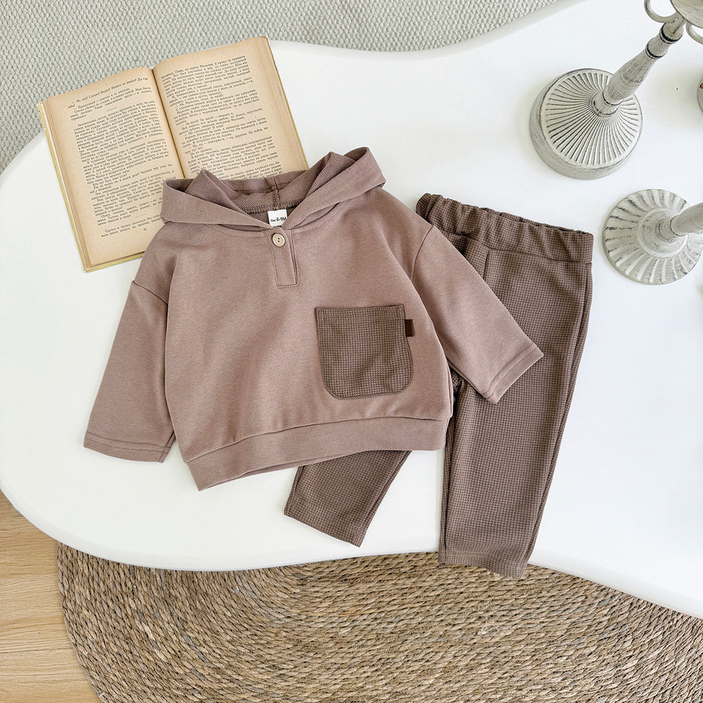 Baby Hooded Long Sleeve Top and Pants Outfit Set 6Months-3years