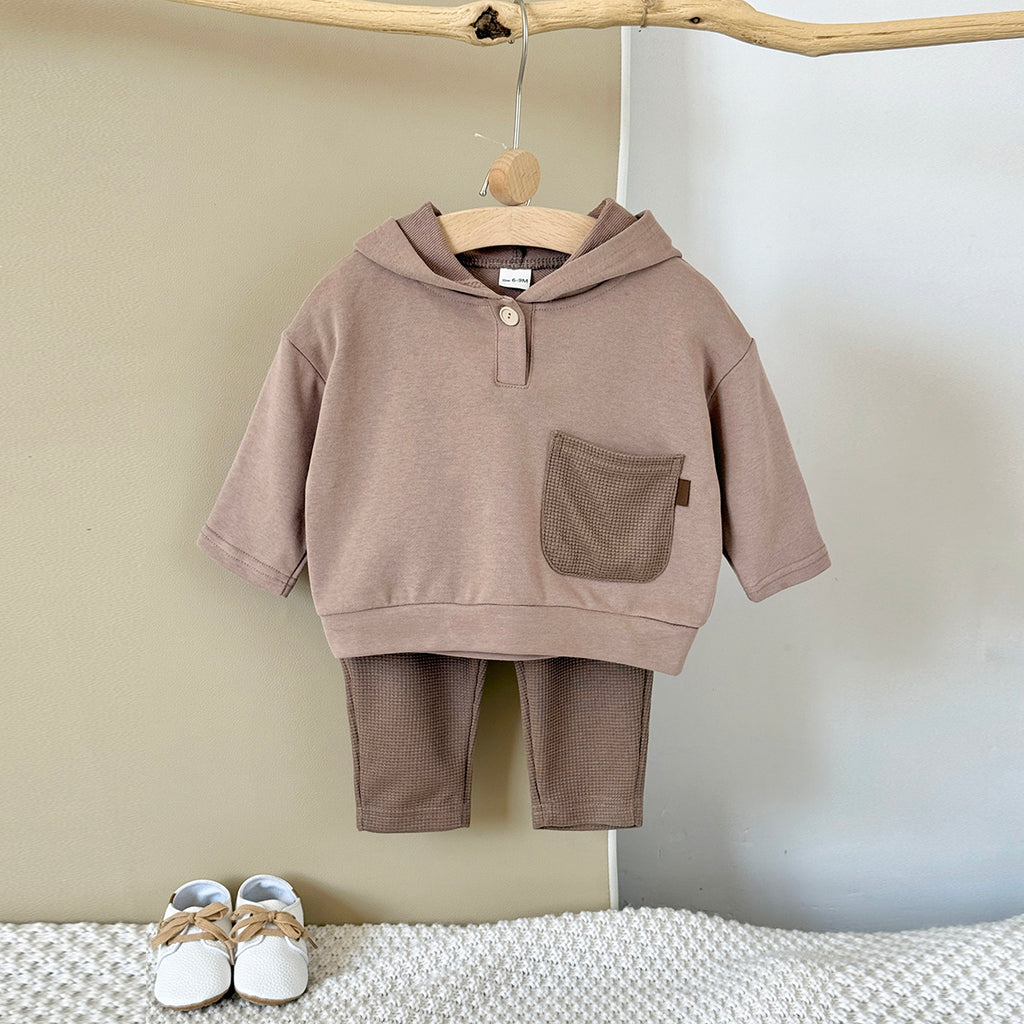 Baby Hooded Long Sleeve Top and Pants Outfit Set 6Months-3years