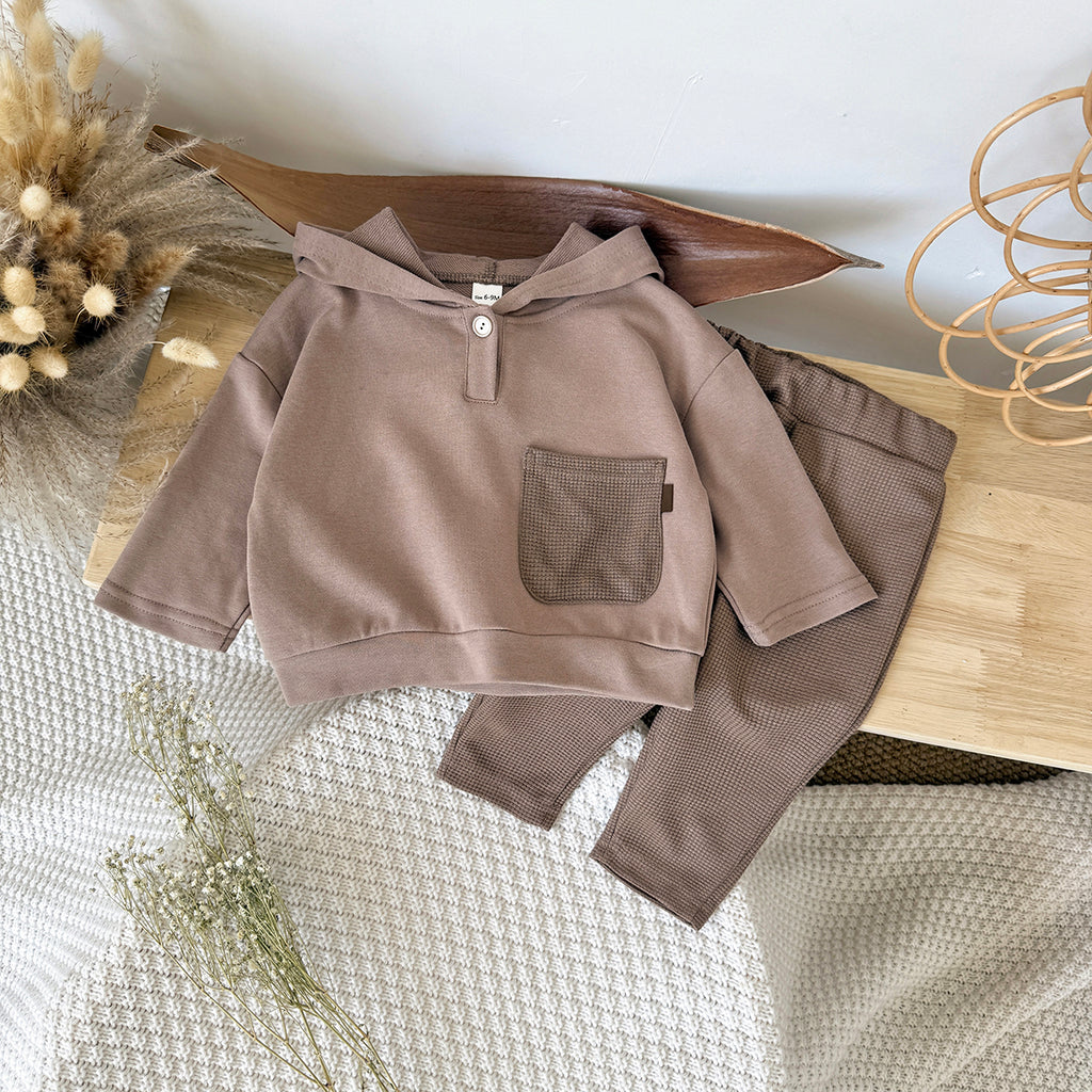 Baby Hooded Long Sleeve Top and Pants Outfit Set 6Months-3years