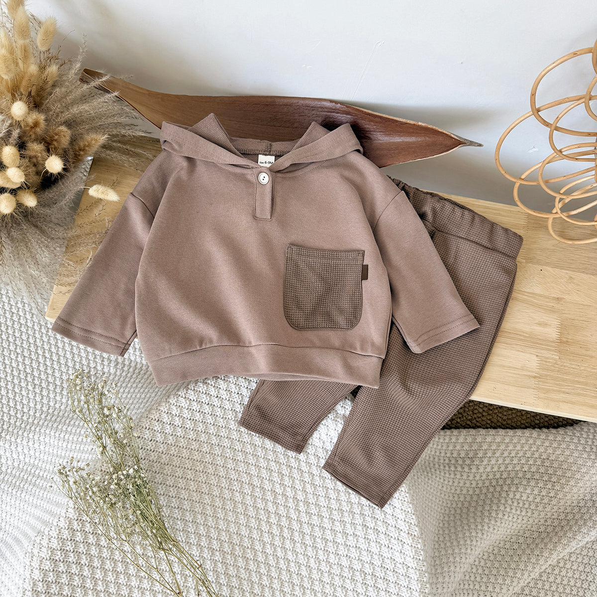 Baby Hooded Long Sleeve Top and Pants Outfit Set 6Months-3years