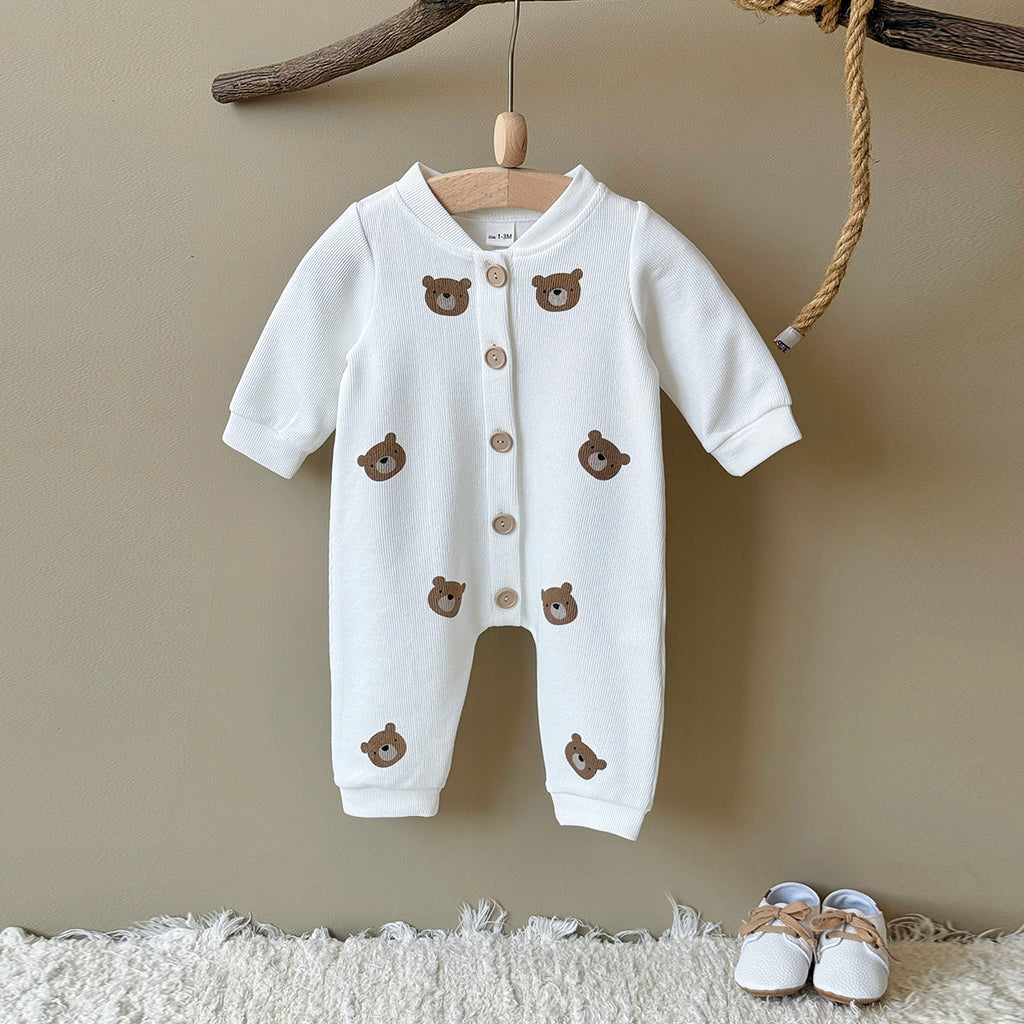 Baby Bear Print Long Sleeve Romper Jumpsuit 1-18Months