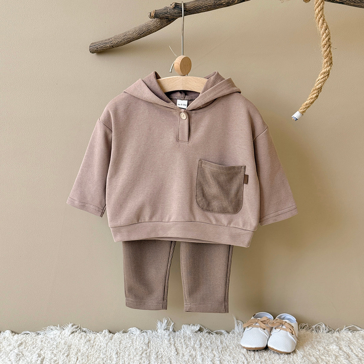 Baby Hooded Long Sleeve Top and Pants Outfit Set 6Months-3years