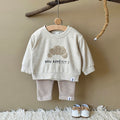 Baby Croissant Embroidered Top and Pants Outfit Set 6Months-3Years