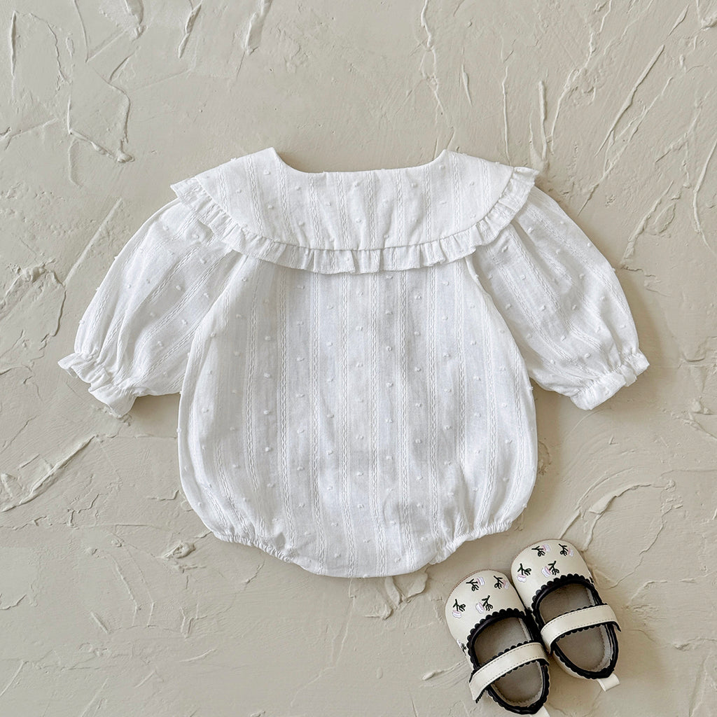 Baby Girls Polka Dot Ruffle Collar Long Sleeve Romper 1-18Months