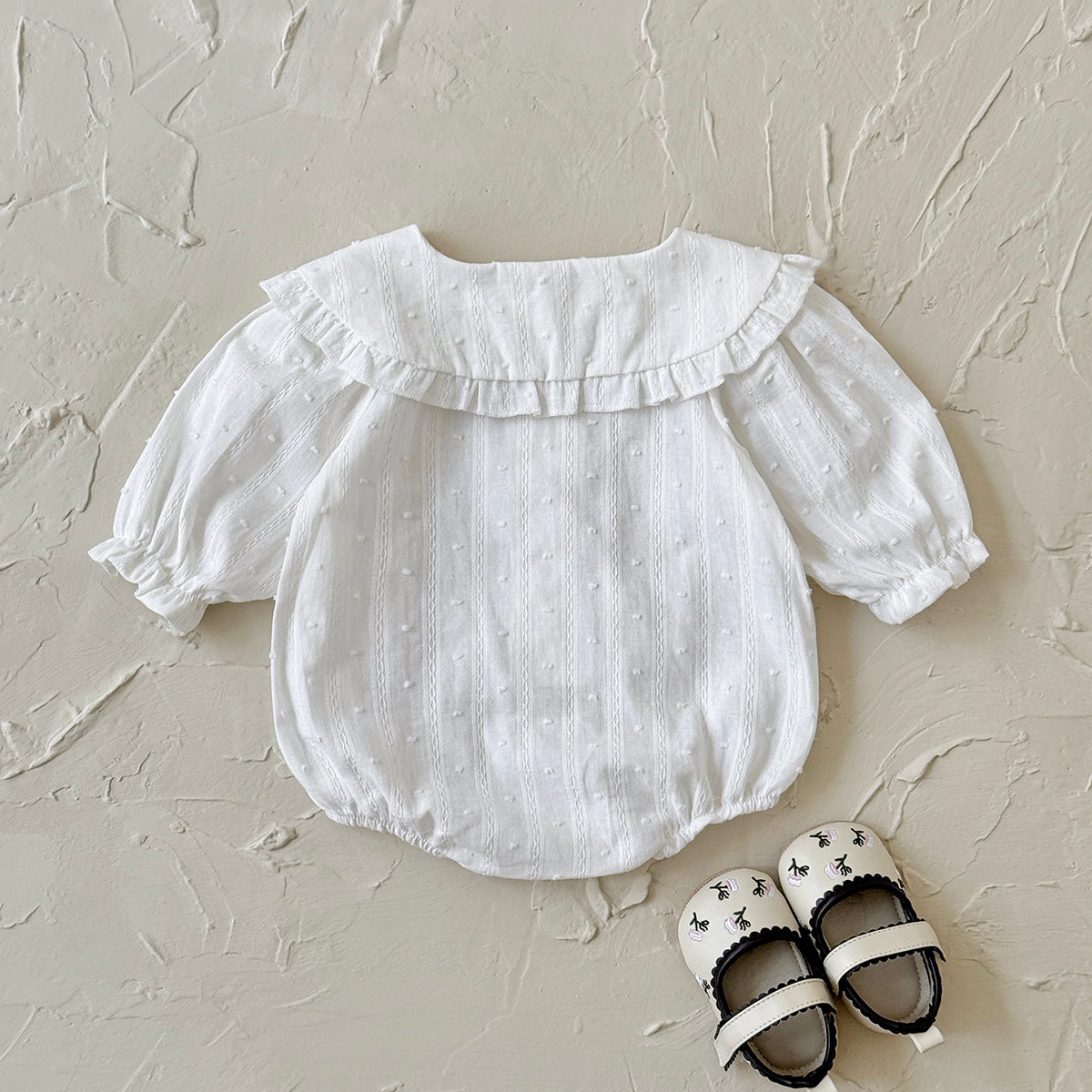 Baby Girls Polka Dot Ruffle Collar Long Sleeve Romper 1-18Months