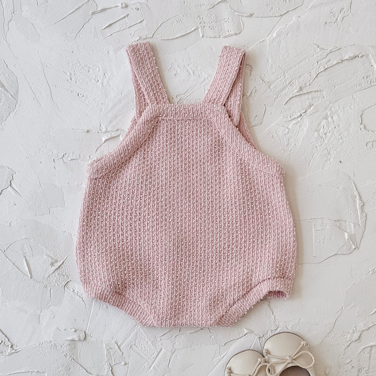 Baby Girls Pink Knit Suspender Romper 1-18Months
