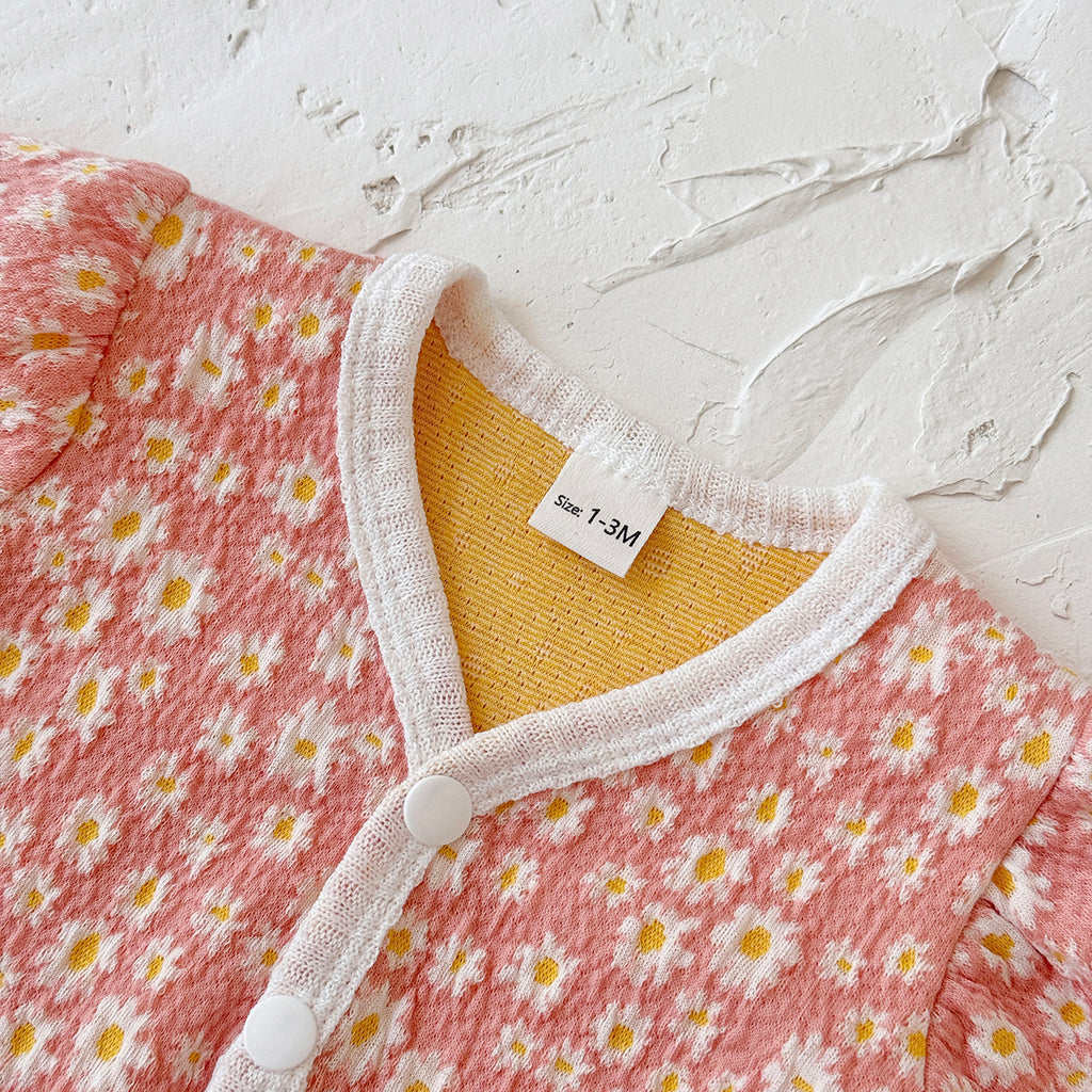 Baby Girls Pink Button Front Cardigan Romper 1-18Months
