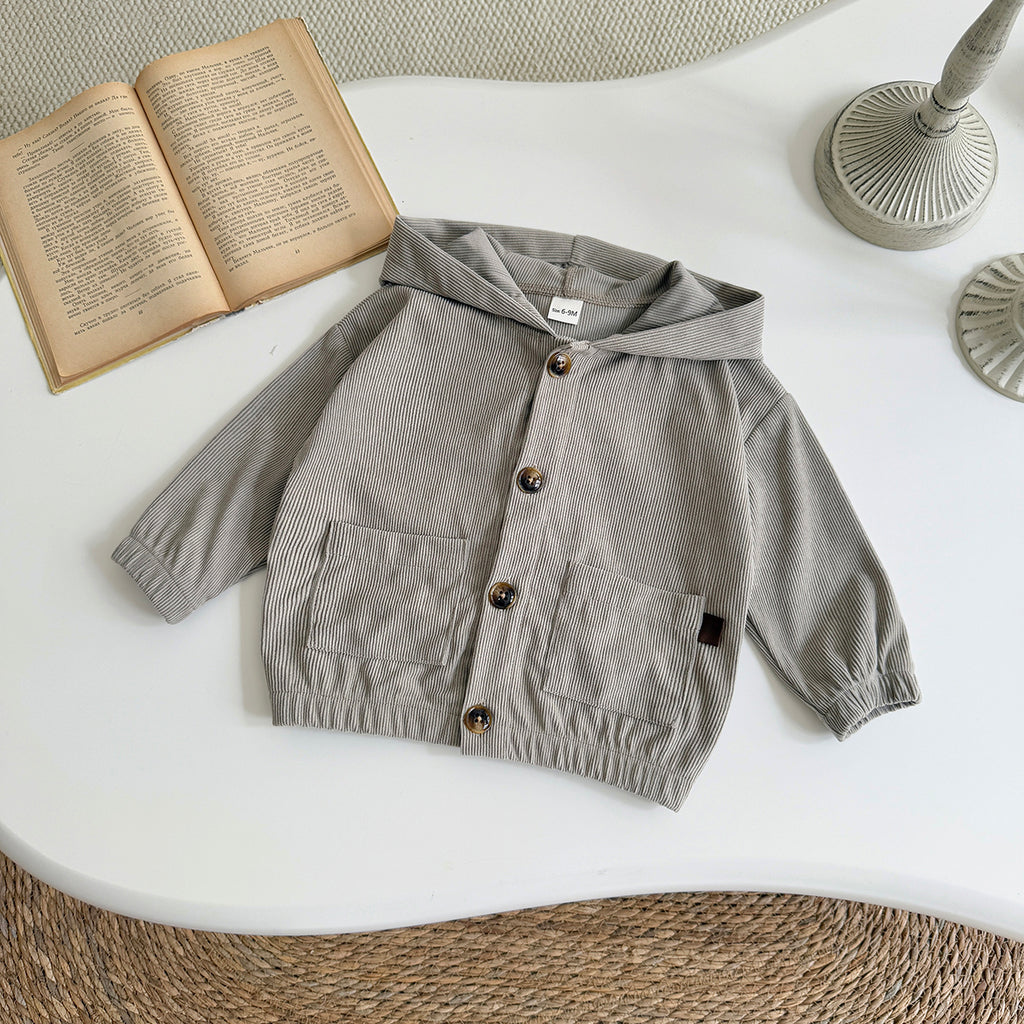 Baby Hooded Long Sleeve Jacket Warm Kids Outerwear 6Months-3Years