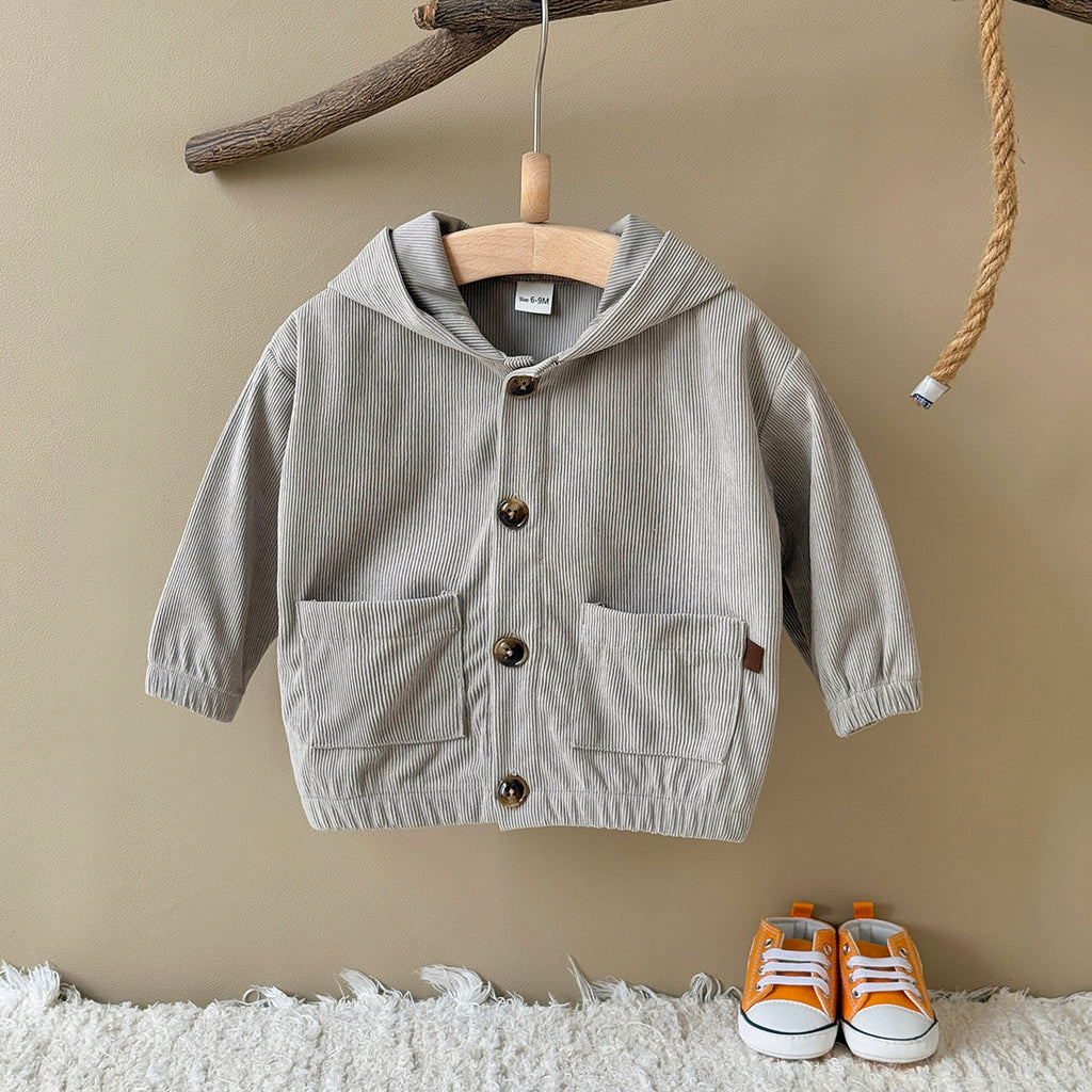 Baby Hooded Long Sleeve Jacket Warm Kids Outerwear 6Months-3Years