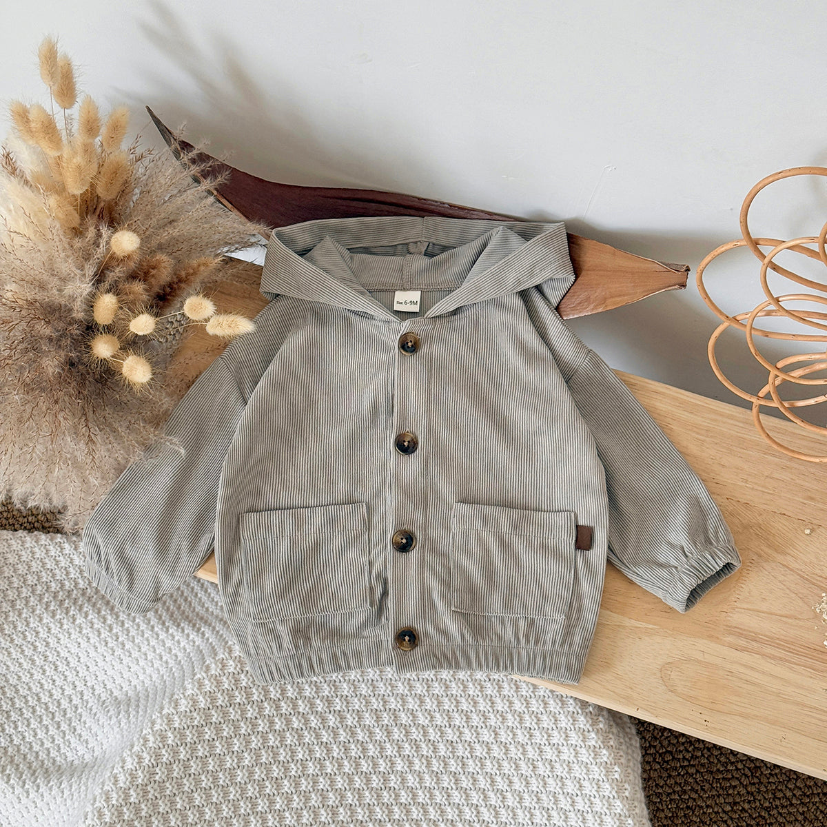 Baby Hooded Long Sleeve Jacket Warm Kids Outerwear 6Months-3Years
