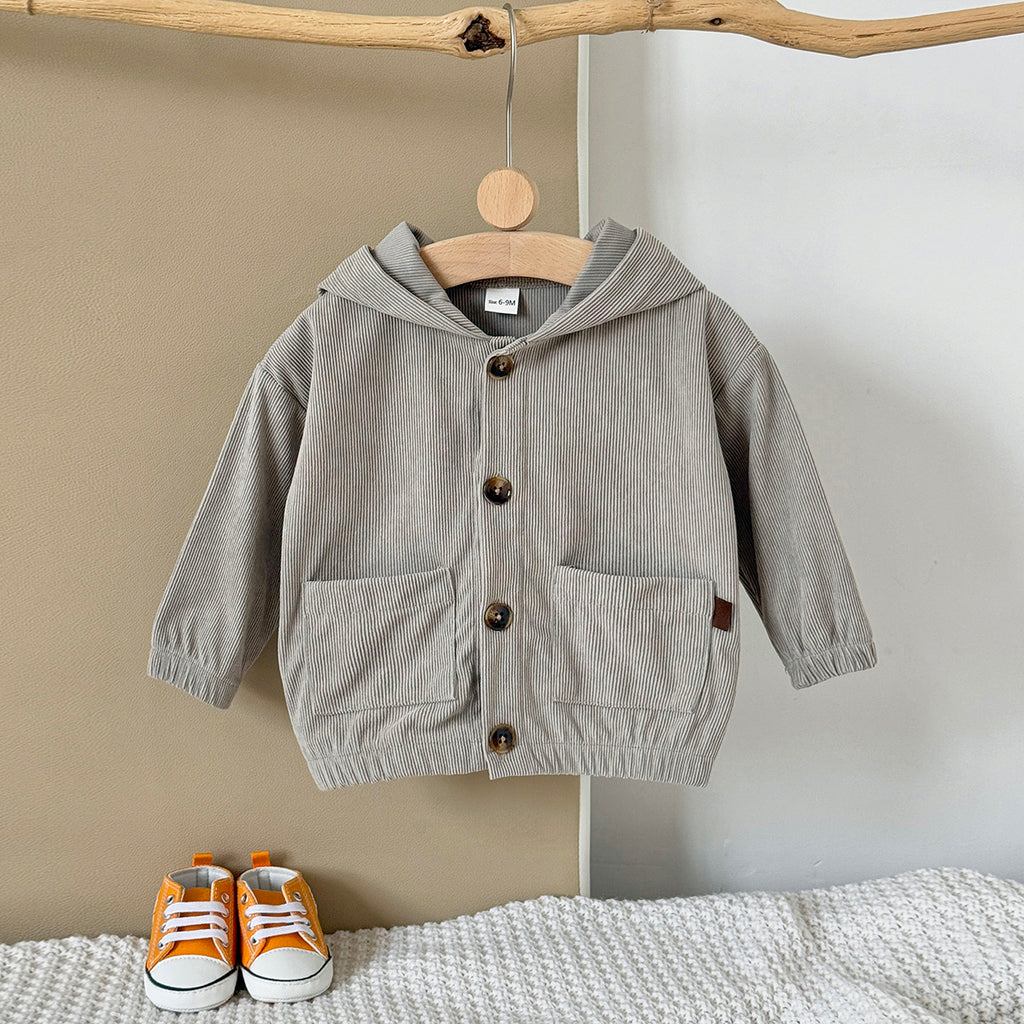 Baby Hooded Long Sleeve Jacket Warm Kids Outerwear 6Months-3Years