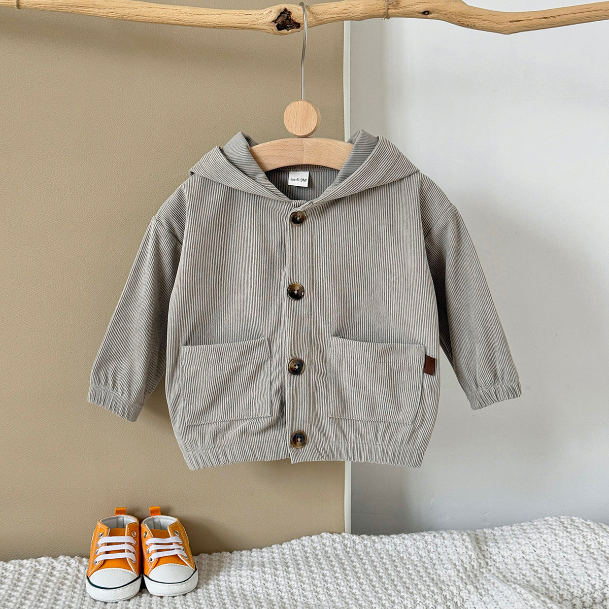 Baby Hooded Long Sleeve Jacket Warm Kids Outerwear 6Months-3Years