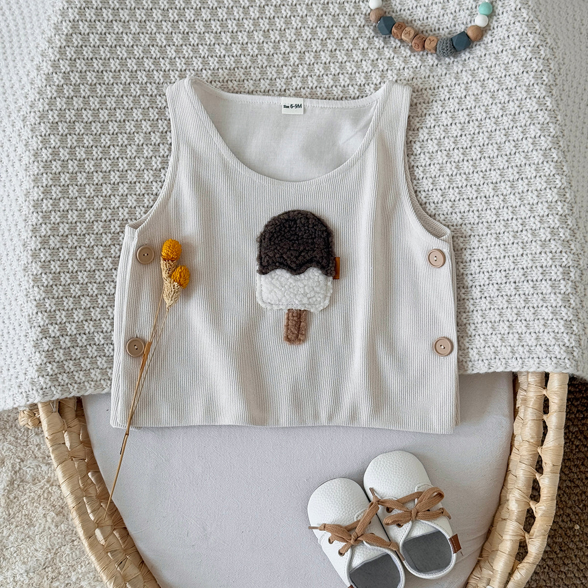 Baby Girl Embroidered Sleeveless Vest Casual Spring Autumn 6Months-3years