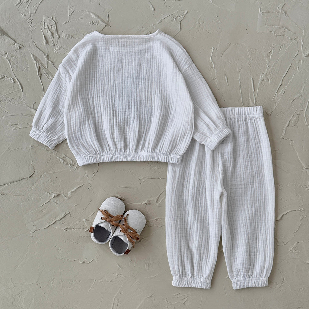 Neutral Baby Moon Pattern Cotton Sports Set 6Months-3Years