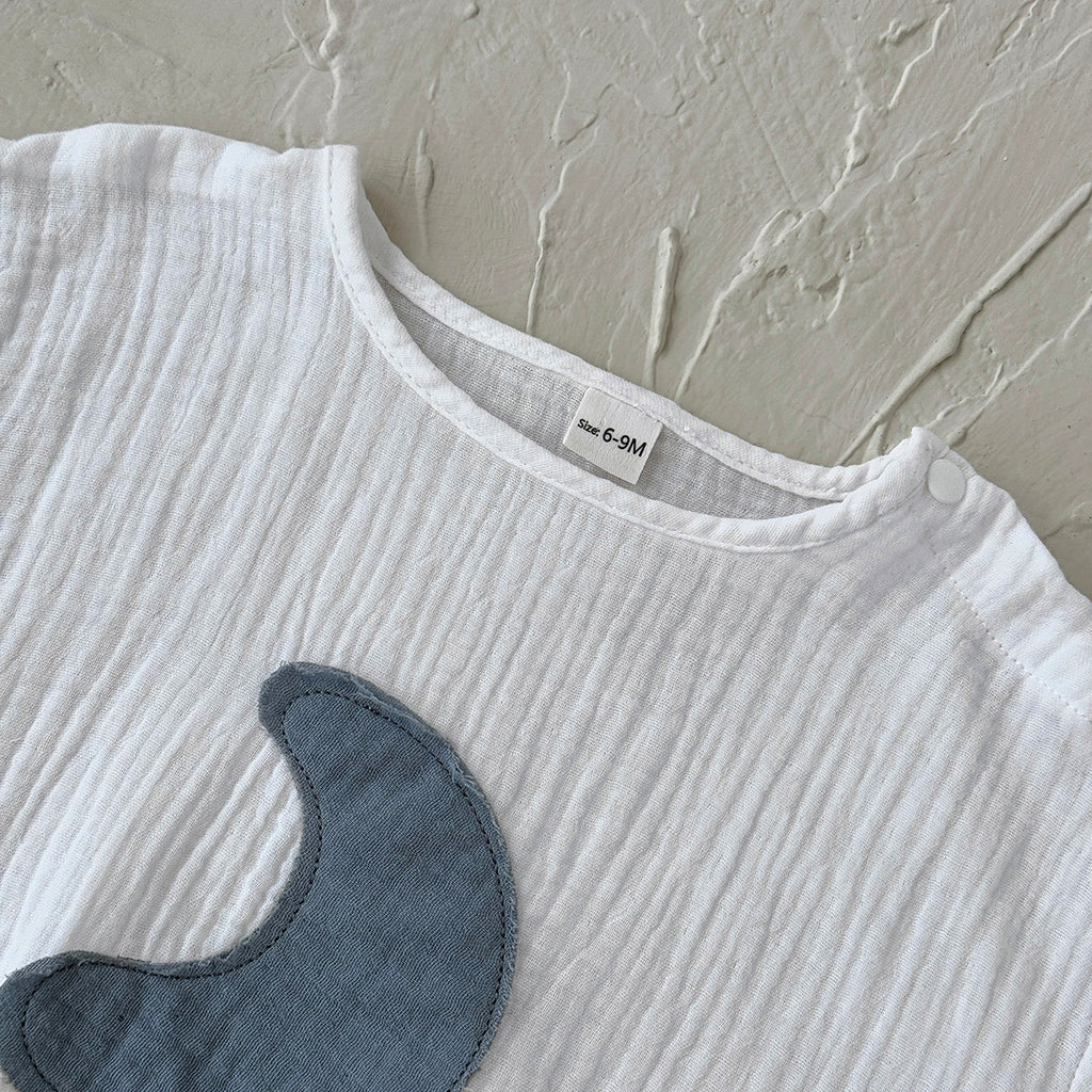 Neutral Baby Moon Pattern Cotton Sports Set 6Months-3Years