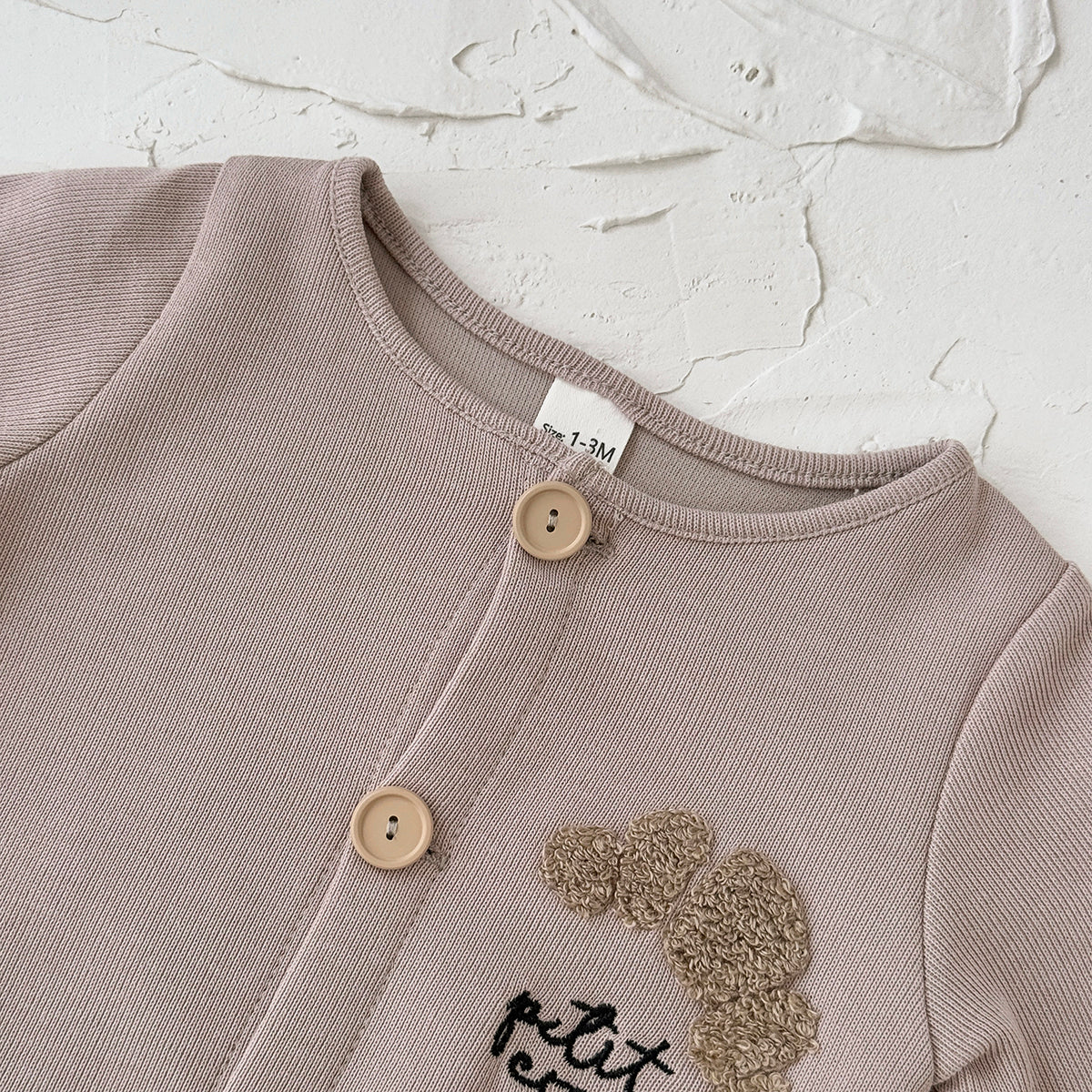 Neutral Baby Cookie Embroidered Long Sleeve Jumpsuit 1-18 Months