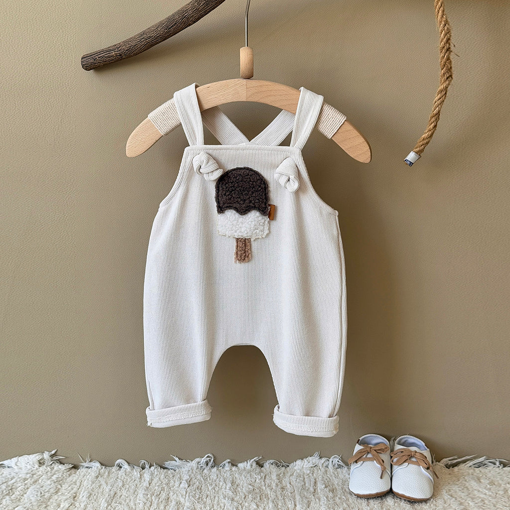 Baby Ice Cream Pattern Suspender Overalls Pants 1-18Months