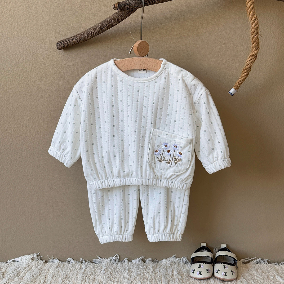 Baby Girl Polka Dot Print Short Sleeve Top and Shorts Set Summer 6Months-3years
