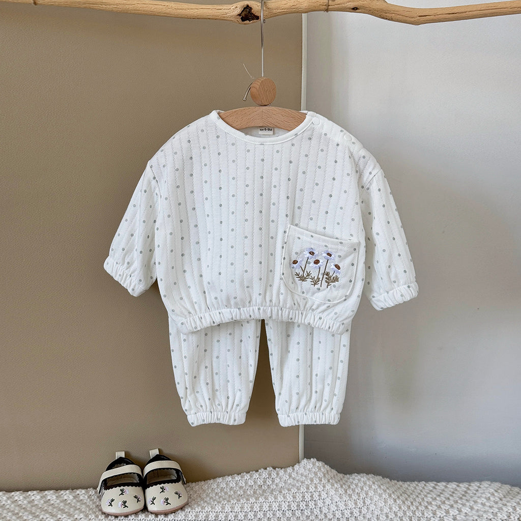 Baby Girl Polka Dot Print Short Sleeve Top and Shorts Set Summer 6Months-3years