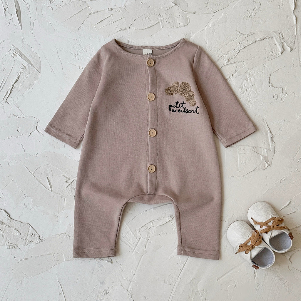 Neutral Baby Cookie Embroidered Long Sleeve Jumpsuit 1-18 Months