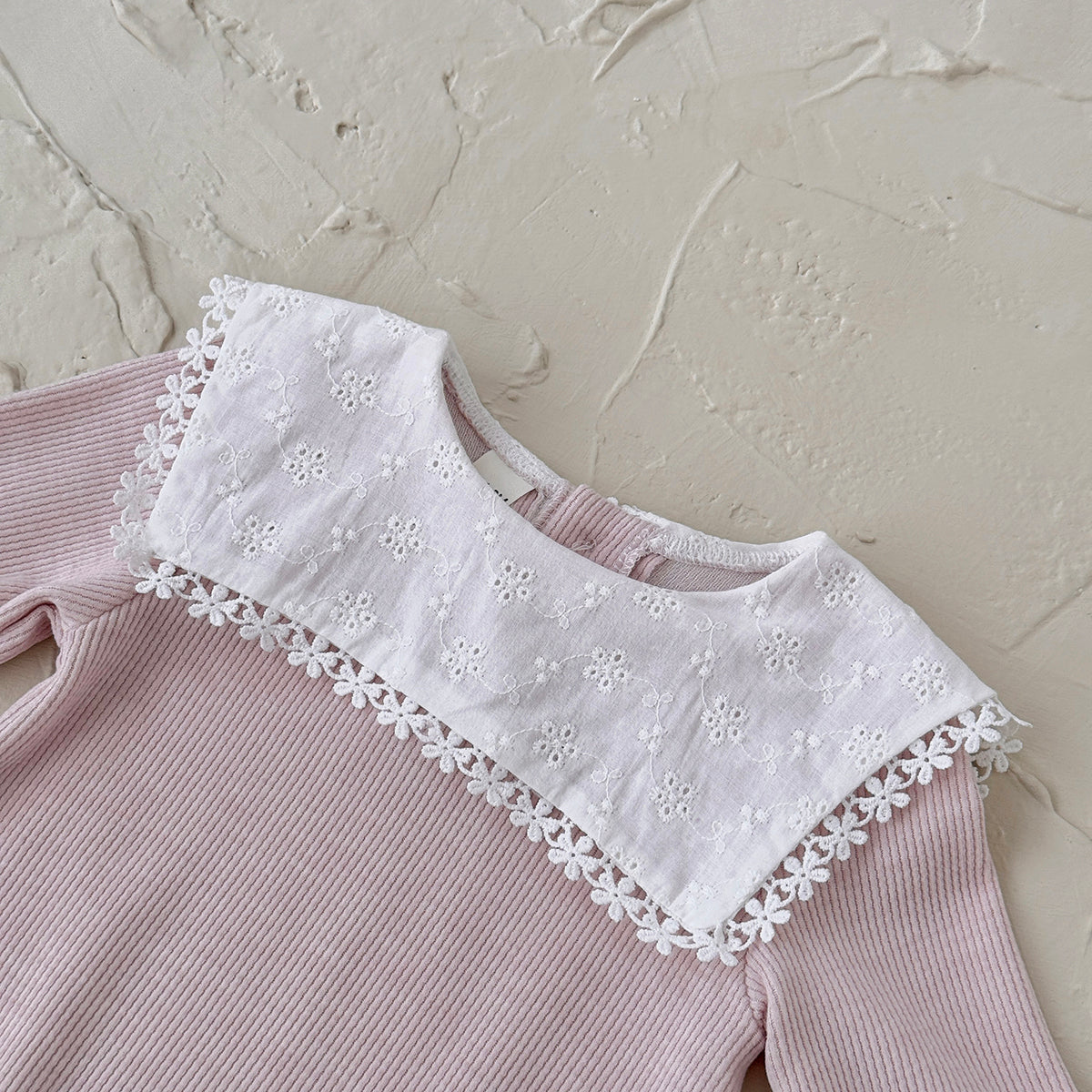 Baby Girls Pink Ruffle Collar Long Sleeve Romper 1-18Months