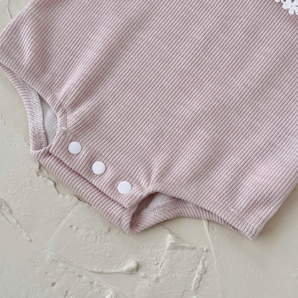 Baby Girls Pink Ruffle Collar Long Sleeve Romper 1-18Months