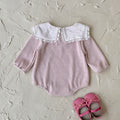 Baby Girls Pink Ruffle Collar Long Sleeve Romper 1-18Months