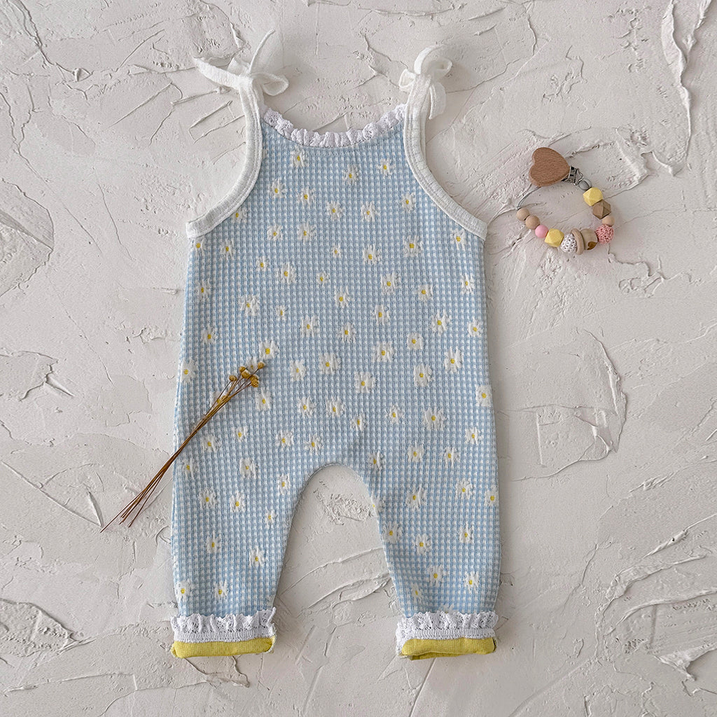 Baby Girl Floral Print Denim Overalls Casual Spring Autumn 6Months-3years