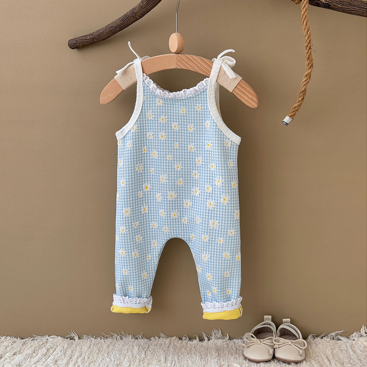 Baby Girl Floral Print Denim Overalls Casual Spring Autumn 6Months-3years