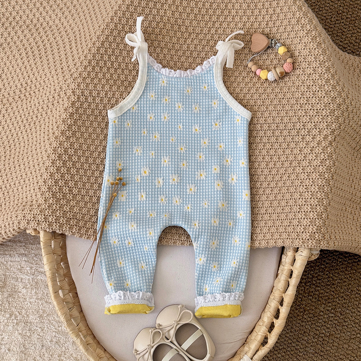 Baby Girl Floral Print Denim Overalls Casual Spring Autumn 6Months-3years