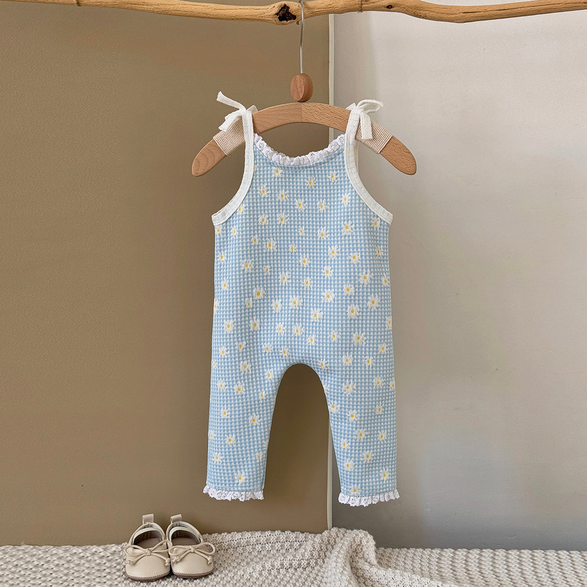 Baby Girl Floral Print Denim Overalls Casual Spring Autumn 6Months-3years