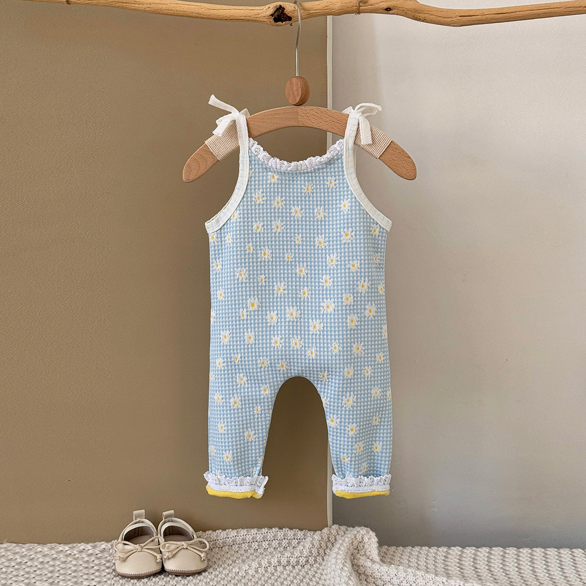 Baby Girl Floral Print Denim Overalls Casual Spring Autumn 6Months-3years
