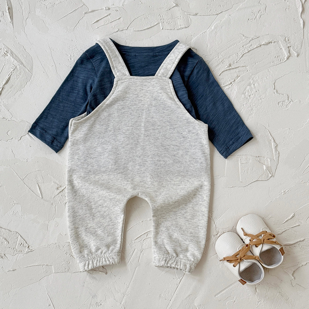 Neutral Baby Dinosaur Cotton Suspender Pants Outfit Set 1-18 Months