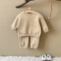 Neutral Baby Flower Pattern Embroidery Sports Set Winter 1-4 Years Old
