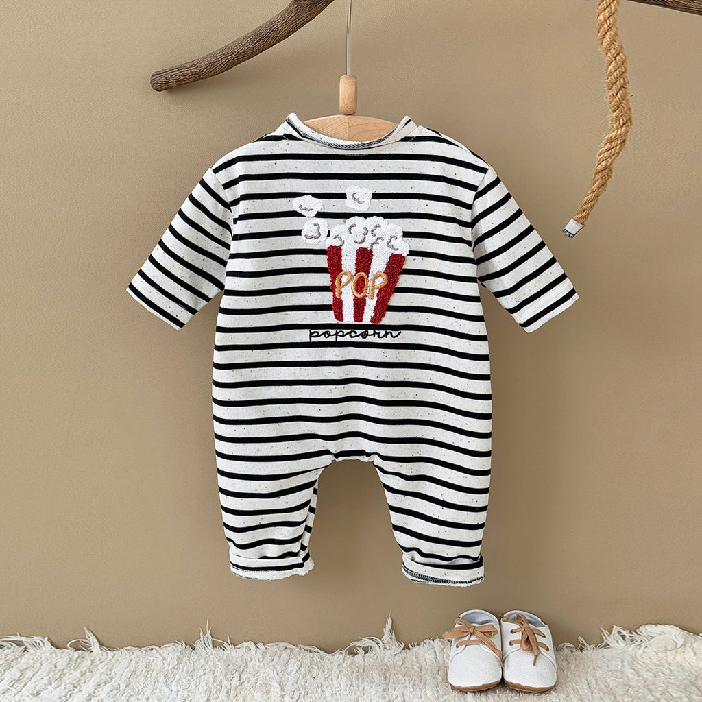 Baby Long Sleeve Food Embroidered Jumpsuit Romper 1-18 Months